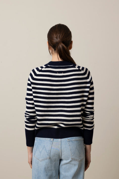 Cardigan - Gretel Ecru/Marine