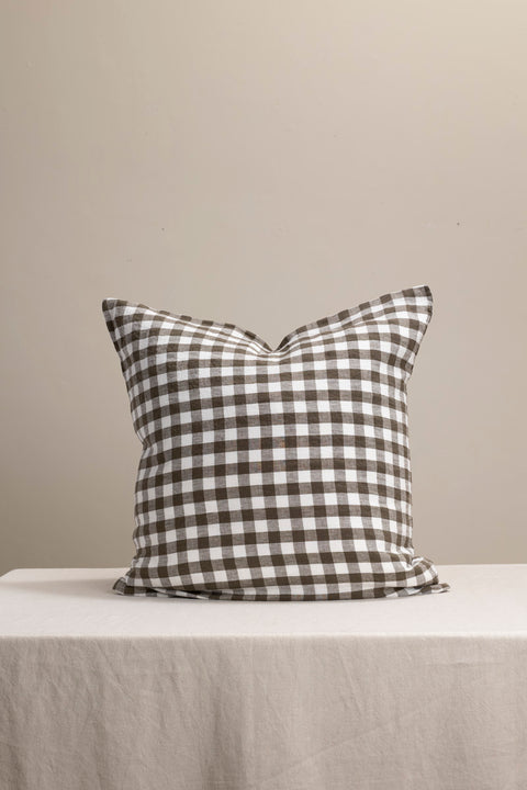 Putetrekk - 65x65cm Kaki Medium Gingham