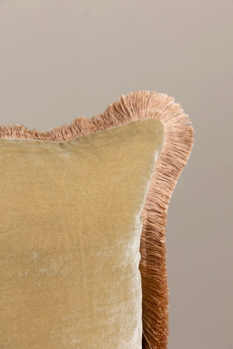 Putetrekk - Fringe 50x50cm Silver Green/Beige