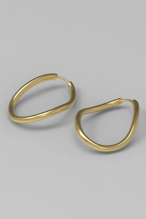 Øredobber - Thorn Hoop Oval Plated