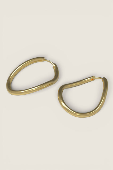 Øredobber - Thorn Hoop Oval Plated