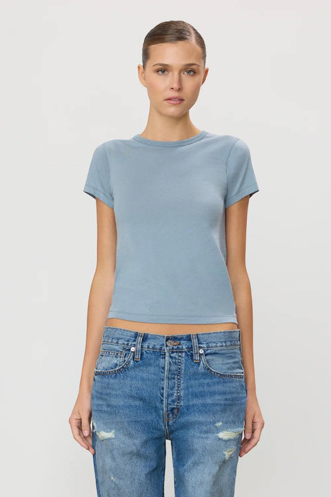 T-skjorte - Fitted Crewneck Short Sleeve Slate