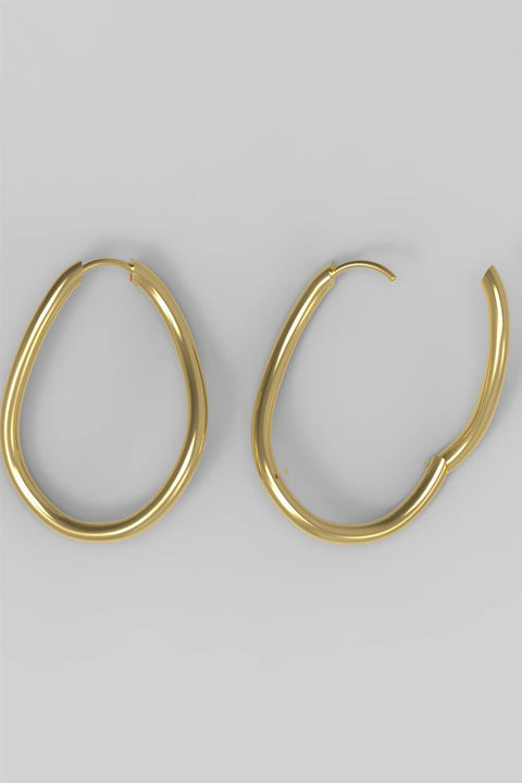 Øredobber - Thorn Hoop Oval Plated