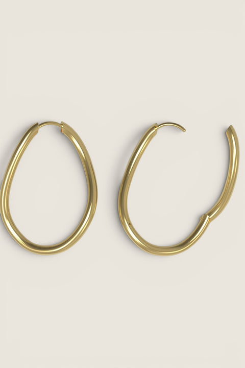 Øredobber - Thorn Hoop Oval Plated