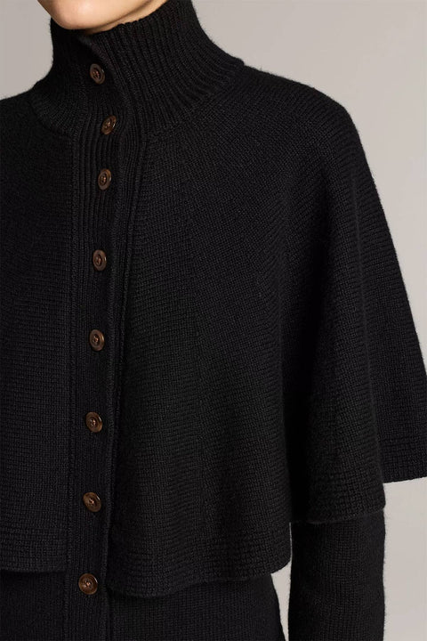 Cardigan - Turtleneck Cape Black