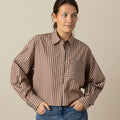 Skjorte - Marin Cropped Striped Shirt