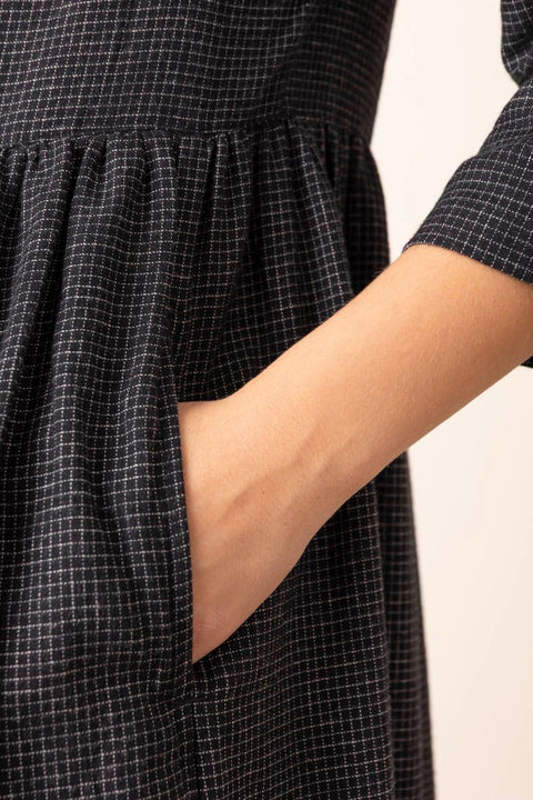 Kjole - Freya Cotton Cashmere Black/Ecru