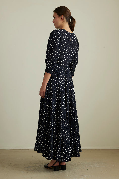 Kjole - Kristen Bohemia Spot Deep Navy