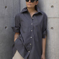 Skjorte - Sebastiana Check Poplin Charcoal Check
