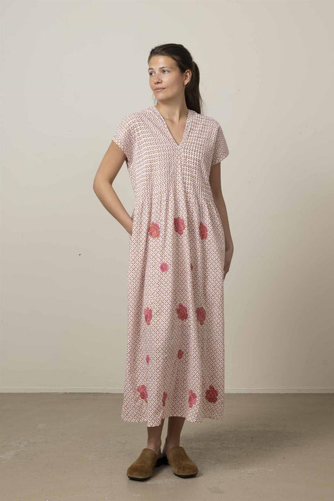 Kjole - Sea Cale Dotty Mustard/Peony Embroidery