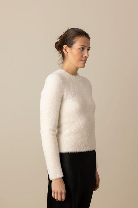 Genser - Eyelash Crew Neck Chiffon