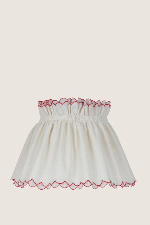 Lampeskjerm - Scallop Cotton Scrunchie Dia35cm Red