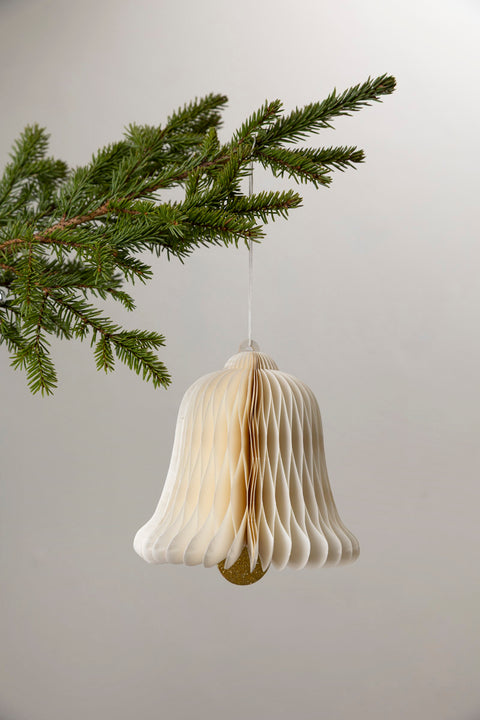 Julepynt - Honeycomb Bell M Cream