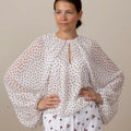 Bluse - Dancing Dots Blouse Small Bordeaux Dot