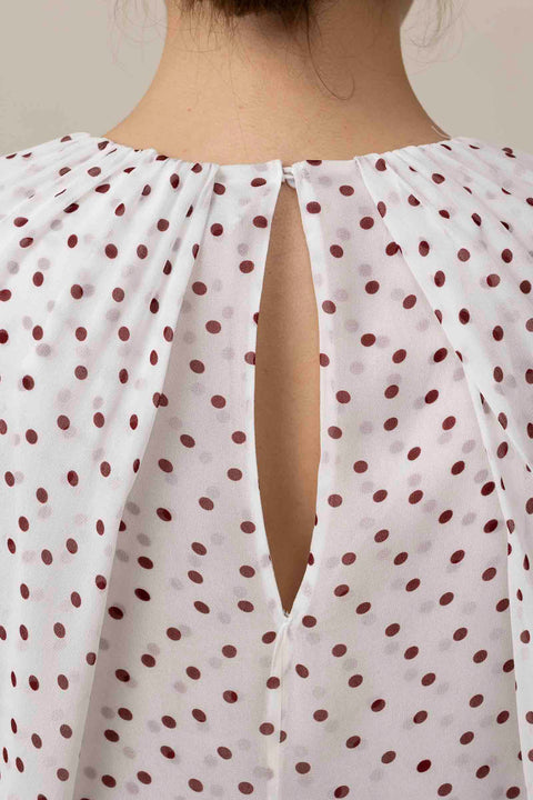 Bluse - Dancing Dots Blouse Small Bordeaux Dot