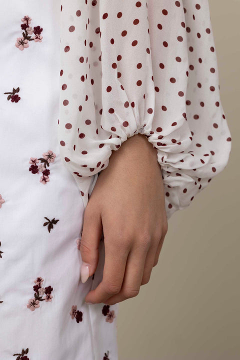 Bluse - Dancing Dots Blouse Small Bordeaux Dot