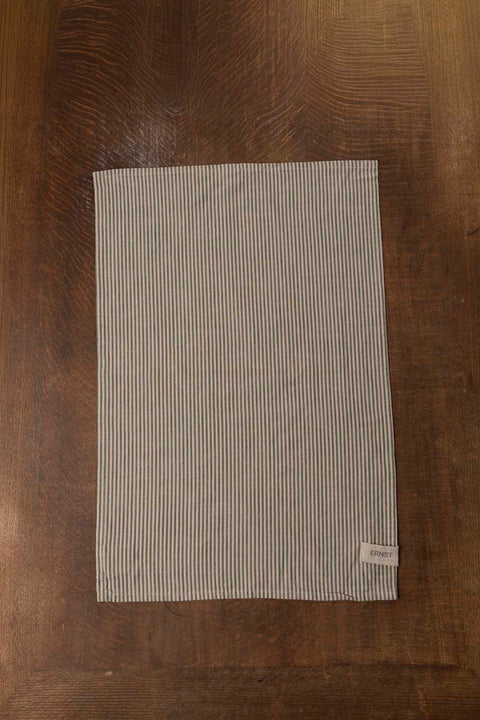 Kjøkkenhåndkle - Striper Grønn/Beige