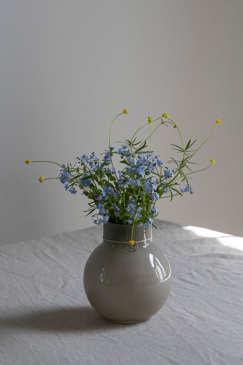 Vase - Glass H14cm Beige