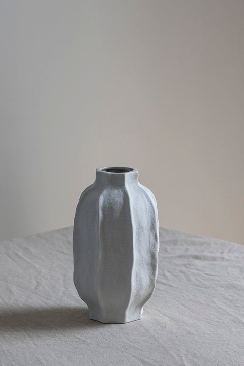 Vase - Struktur H22cm Hvit