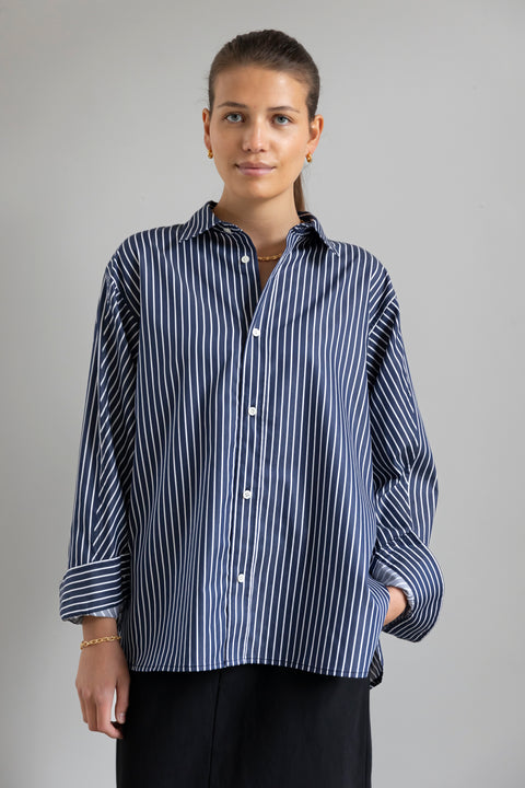 Skjorte - Coastal Shirt Navy Blue White