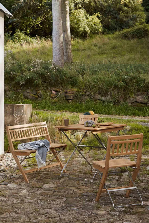 Utebenk - M24 Lilleø Teak/Rustfritt Stål