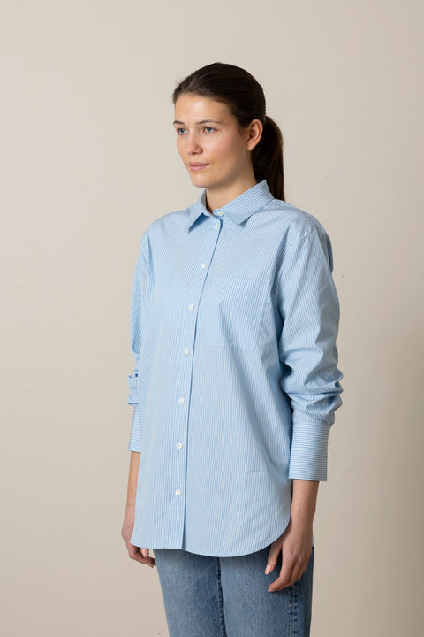 Skjorte - The Striped Boy Shirt Powder Blue Multi