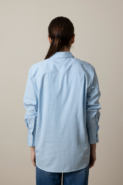 Skjorte - The Striped Boy Shirt Powder Blue Multi