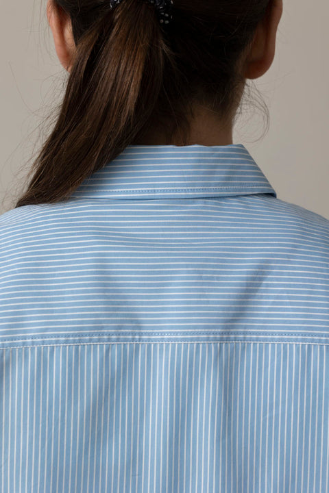 Skjorte - The Striped Boy Shirt Powder Blue Multi