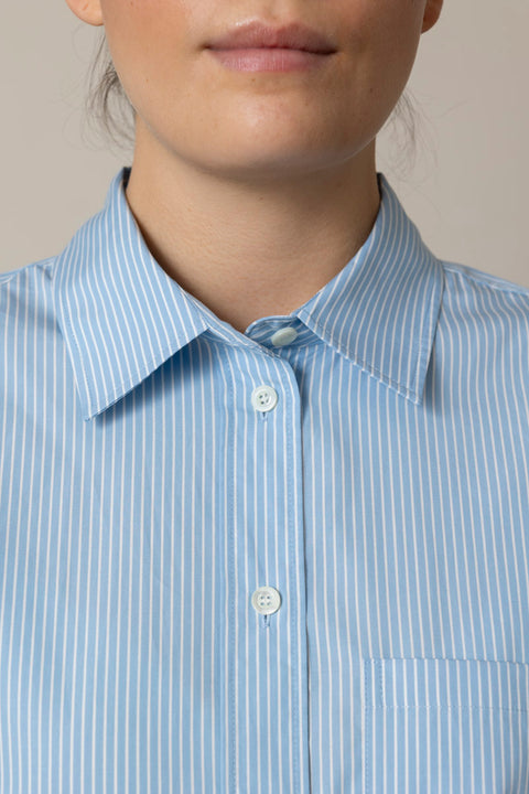 Skjorte - The Striped Boy Shirt Powder Blue Multi