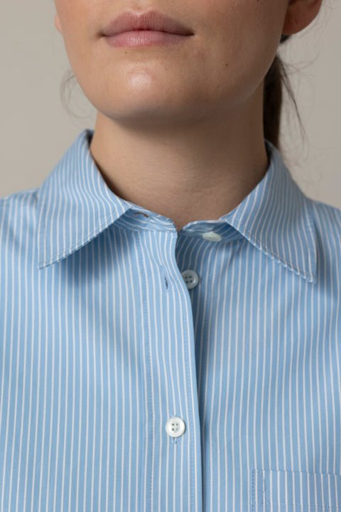 Skjorte - The Striped Boy Shirt Powder Blue Multi