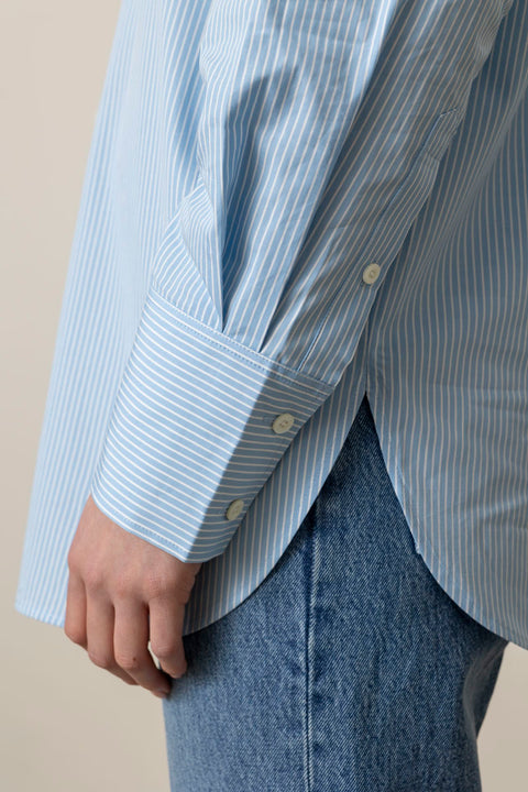 Skjorte - The Striped Boy Shirt Powder Blue Multi