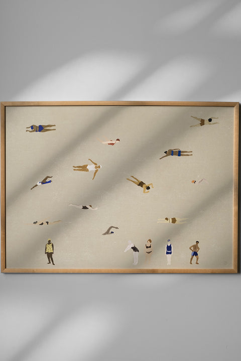 Plakat - Swimmers 50x70cm Beige