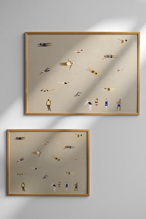 Plakat - Swimmers 50x70cm Beige