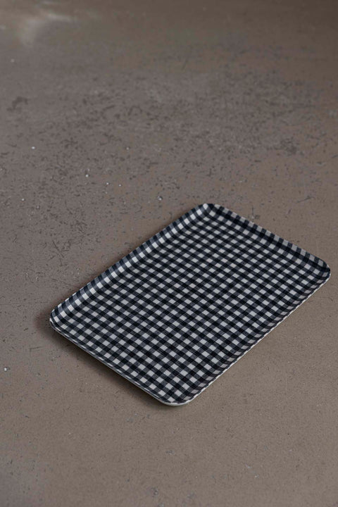 Serveringsbrett - L Navy/White Checks