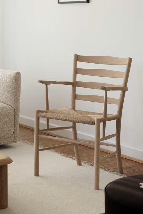 Spisestuestol - Klint Armchair 3208 Såpet Eik/Naturfarget Papirgarn