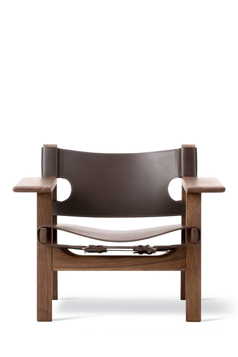 Loungestol - Spanish Chair 2226 Oljet Valnøtt/Mørkebrun Lær