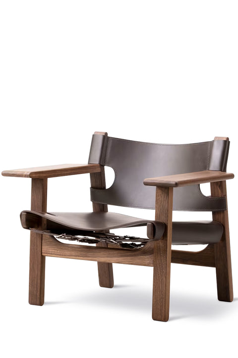 Loungestol - Spanish Chair 2226 Oljet Valnøtt/Mørkebrun Lær