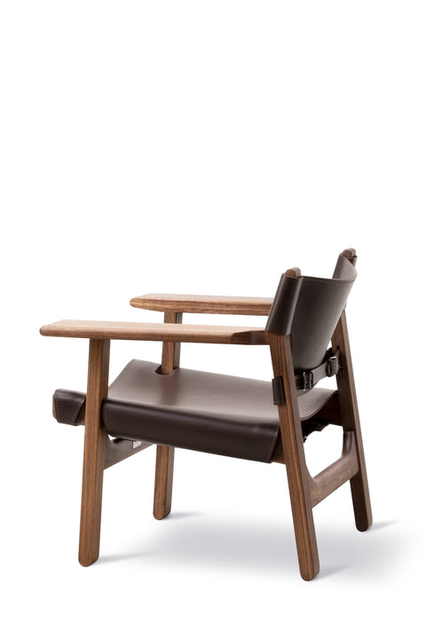 Loungestol - Spanish Chair 2226 Oljet Valnøtt/Mørkebrun Lær