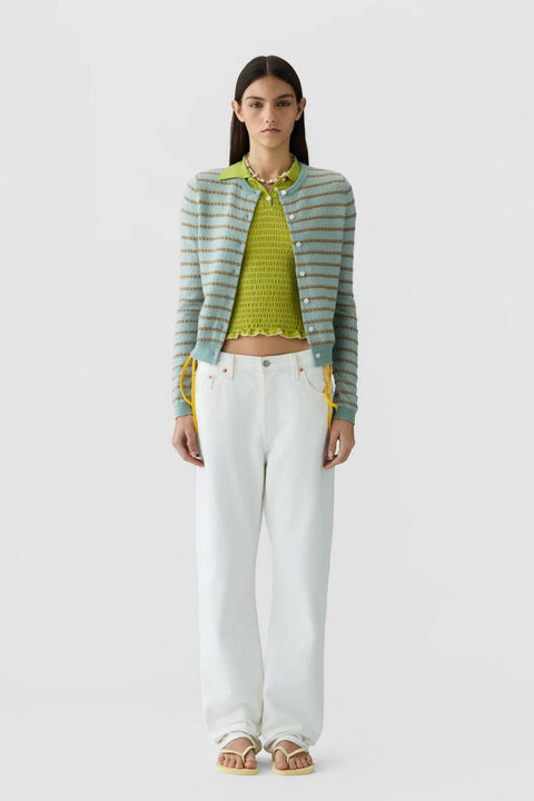 Cardigan - Pebble Stripe Jane Sage Brush Combo