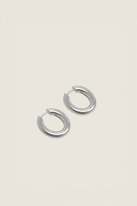 Øredobber - Chunky Hoop M Silver