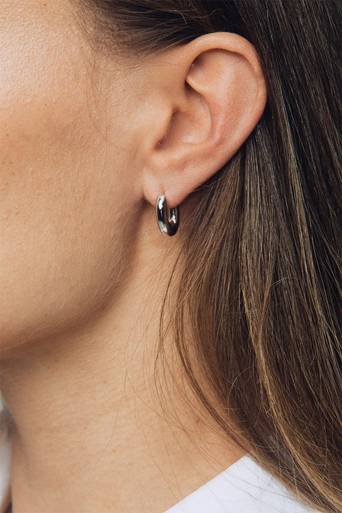 Øredobber - Chunky Hoop Tiny Silver