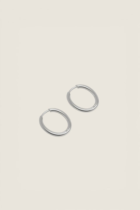 Øredobber - Slim Hoop M Silver