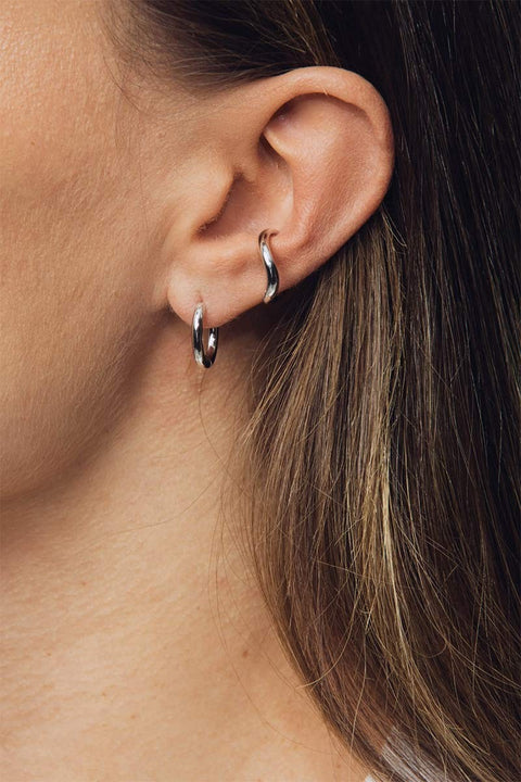 Øredobber - Slim Hoop Tiny Silver