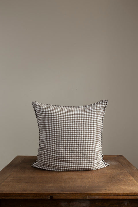 Putetrekk - 65x65cm Brown Gingham