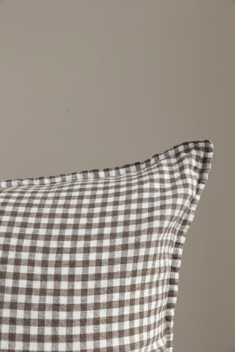 Putetrekk - 65x65cm Brown Gingham