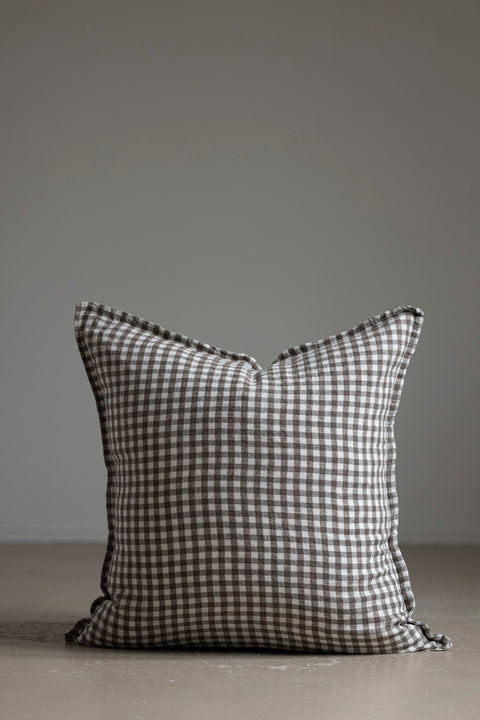 Putetrekk - 50x50cm Brown Gingham