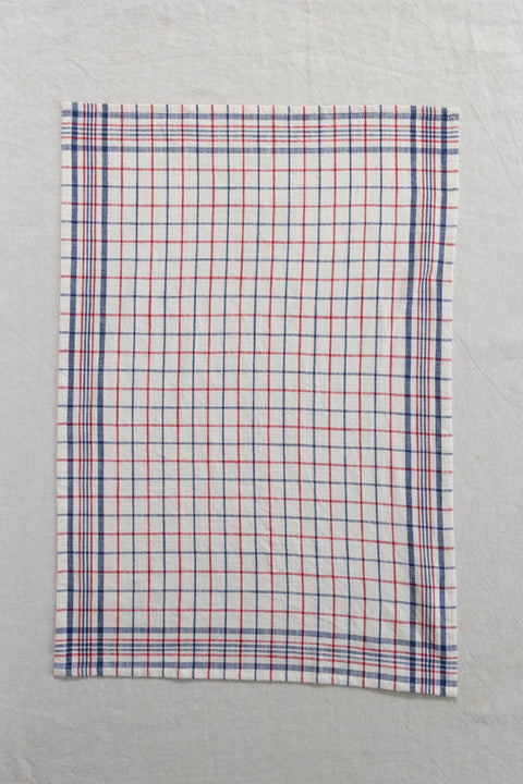 Kjøkkenhåndkle - Checked Off-White/Blå/Rød