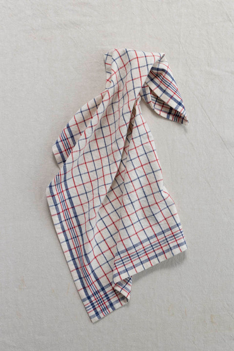 Kjøkkenhåndkle - Checked Off-White/Blå/Rød