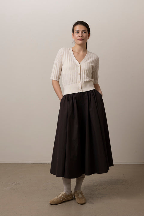 Cardigan - Keva Wavy Knit Cream