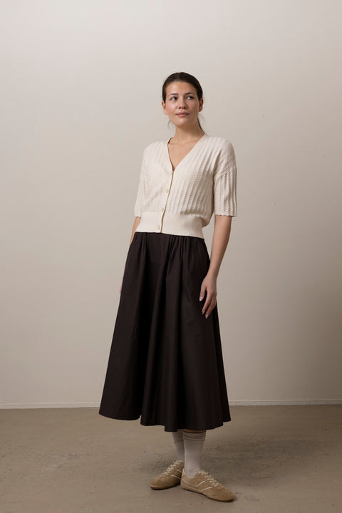 Cardigan - Keva Wavy Knit Cream